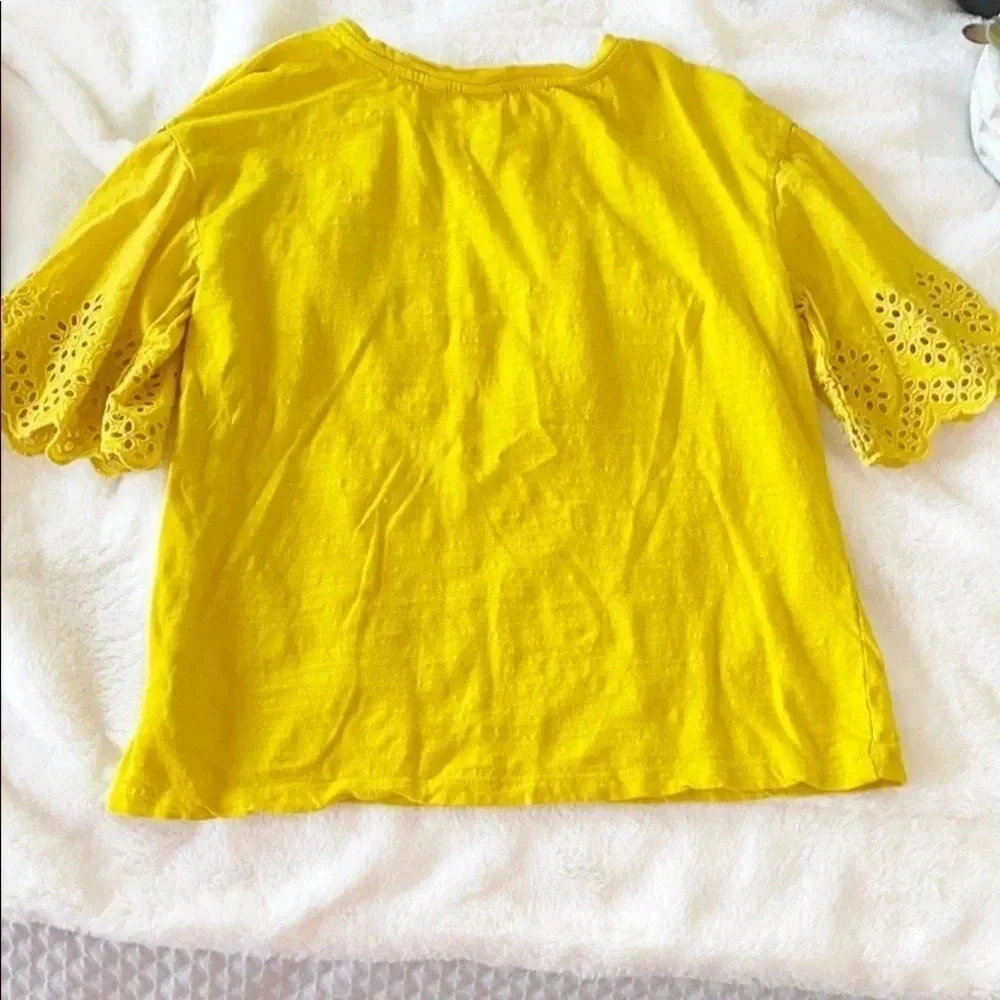 Gap Kids Girls Gold Crochet Bell Sleeve Top